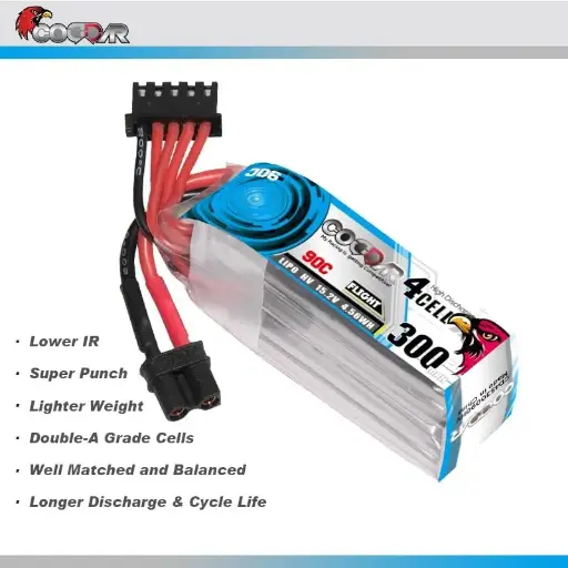 Bateria de lipo 4s CODDAR 300mAh 15.2V 90C 